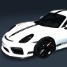 Porsche GT4: White Motorsport Decor and 911 R Stripes
