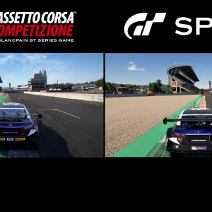 Assetto Corsa Competizione vs Gran Turismo Sport graphical Comparision Clear/Rain Barcelona/Spa