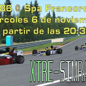 F1 1986 @ Spa-Francorschamp + Williams Setup Race 1 and Race 2