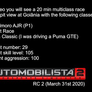 AI Test 20 min multiclass race - Automobilista 2 RC 2