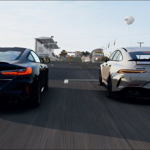 BMW M8 Competition vs Mercedes AMG GT63S. Deutschlandring Assetto corsa replay