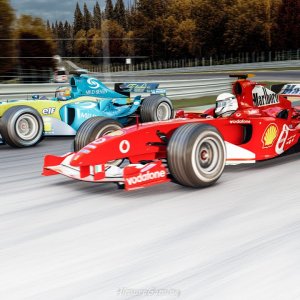 Fernando Alonso Renault R24 Chasing Michael Schumacher's Ferrari F2004 | Assetto Corsa 4k