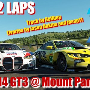 JUST 2 LAPS - rFactor2 - BMW M3 GT3 - Mount Panorama - New liveries by Jason Dakins and josap11