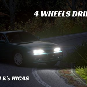 Four wheels drift in a Nissan Silvia S14 K's HICAS | Sadamine Touge Drift | Assetto Corsa