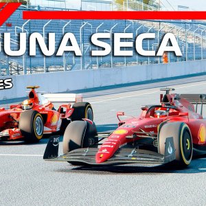 F1 2022 vs F1 2004 with Slick Tyres - Scuderia Ferrari | Laguna Seca GP | Assetto Corsa