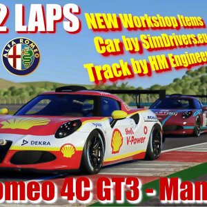 rFactor2 - NEW Mod Car - NEW Mod Track - Alfa Romeo 4C GT3 at Mandalika (Indonesia) - JUST 2 LAPS
