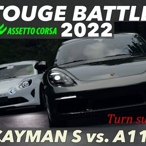 Assetto Corsa - Touge Battle: Porsche 718 Cayman S vs Alpine A110 - Hot Version [Turn on subtitles!]