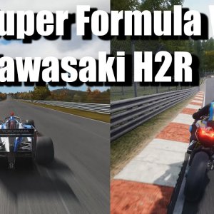 Super Formula Vs Kawasaki H2r Hyperbike | Comparison At [ Nurburgring Nordschleife ] | Assetto Corsa