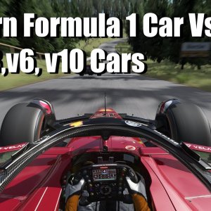 Modern Formula 1 Car Chasing Old V8, V10, V6 F1 Cars ! [ Nurburgring 1967 ]