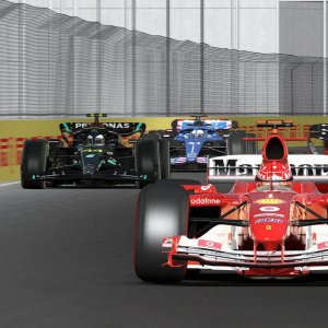 Ferrari F2004 Vs The NEW 2023 F1 Cars At Jeddah | Assetto Corsa
