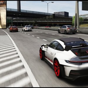Porsche 992 GT3 Full SEND in traffic! Assetto Corsa - Thrustmaster Wheel Gameplay