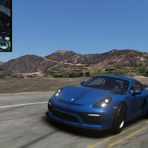 Porsche Cayman GT4 at Santa Monica Mountains - Assetto Corsa | Thrustmaster Wheel Gameplay