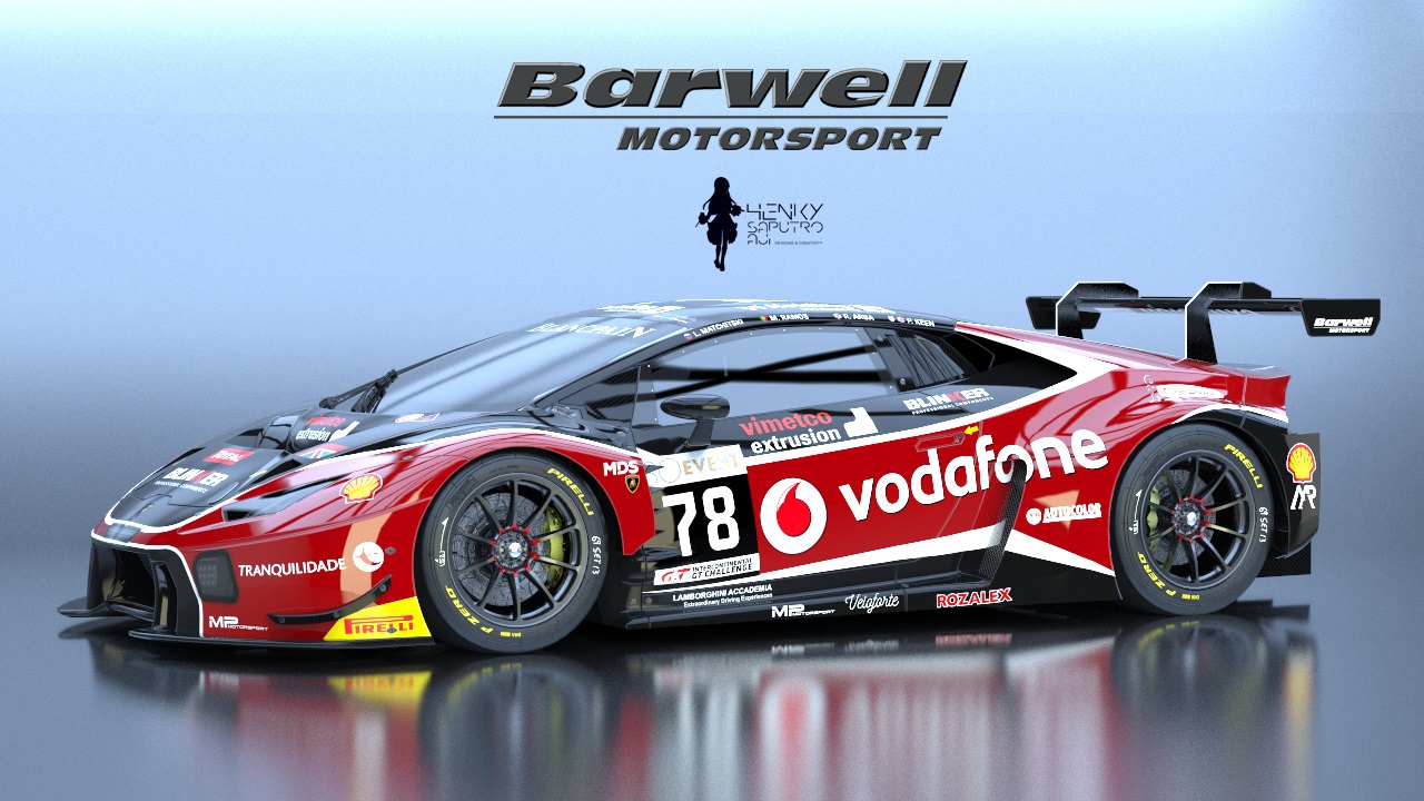 Hacia los lados swcar 01E Lamborghini Huracán GT3 Vodafone de Barwell Motorsport #78