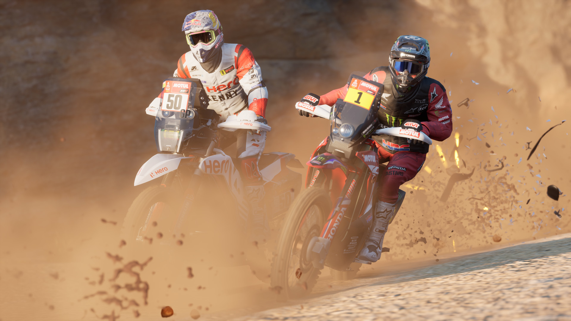 Motorbikes racing in the Dakar game.jpg