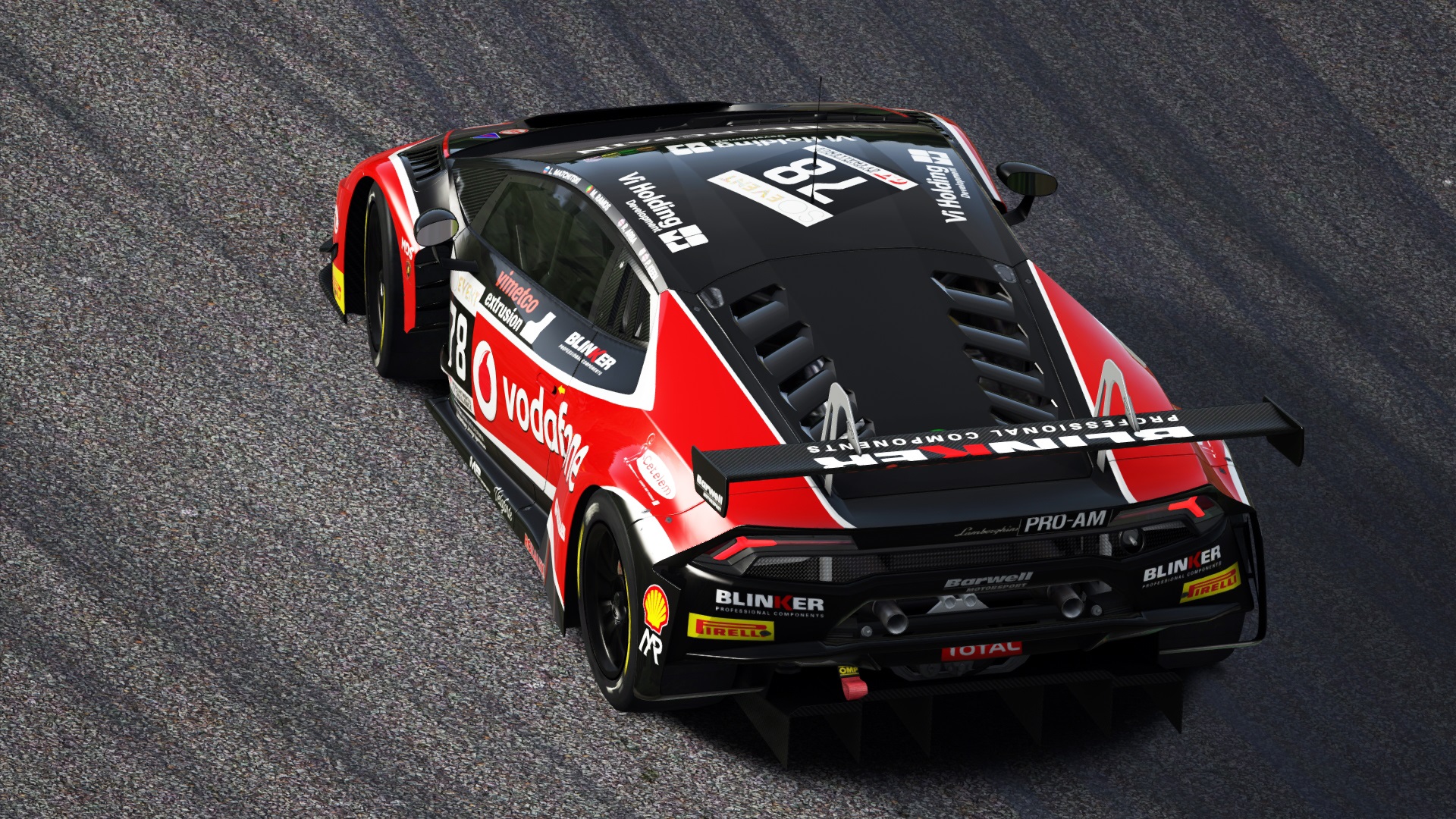 Hacia los lados swcar 01E Lamborghini Huracán GT3 Vodafone de Barwell Motorsport #78