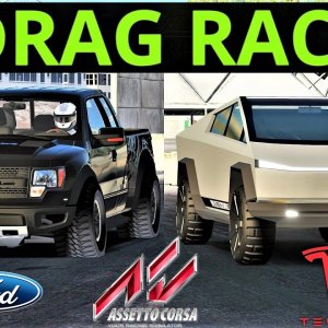 Tesla CYBERTRUCK VS Ford F150 Raptor | 2000m Drag Race | Assetto Corsa | 4K