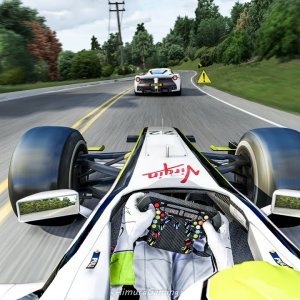 2009 Brawn GP Street Racing With Traffic At Mulholland Vs Hypecars | Assetto Corsa 4k
