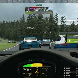 RRE Nordschleife Porsche 911 GT3 Cup Car Overtaking 46 AI Cars in 3 Laps