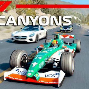 NA ESTRADA COM UM F1 - LA Canyons | JAGUAR RACING R5 | Assetto Corsa