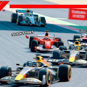 F1 2022 Cars vs F2004 with Slick Tyres | Spain GP Layout 2022 | Assetto Corsa Reshade