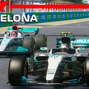F1 2022 (W13) vs F1 2017 (W08) - Mercedes AMGF1 | Barcelona Circuit | Assetto Corsa Reshade