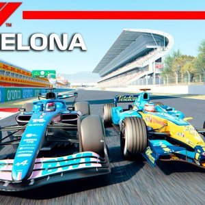 F1 2022 (A522) vs F1 2005 (R25) - Fernando Alonso Cars | Barcelona Circuit | Assetto Corsa Reshade