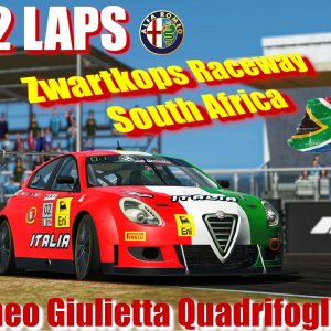 rFactor2 - Zwartkops Raceway South Africa - Alfa Romeo Giulietta Quadrifoglio Verde 4K - JUST 2 LAPS