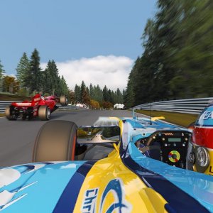 Renault R25 At Nurburgring Nordschleife Vs Different Era F1 Cars | Assetto Corsa