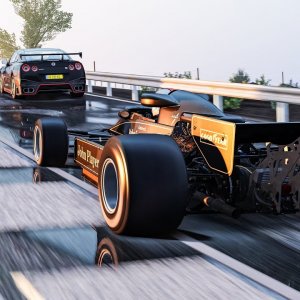 Formula 1 Cutting Up Traffic | Assetto Corsa Free Roam Traffic Mod 4k