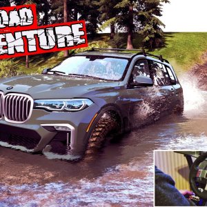 BeamNG.Drive offroading adventure BMW X7 - Logitech g27 - Steering Wheel Cam