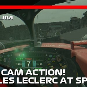 Visor Cam Action with Charles Leclerc at a Rainy Spa! | 2023 Belgian Grand Prix | #assettocorsa