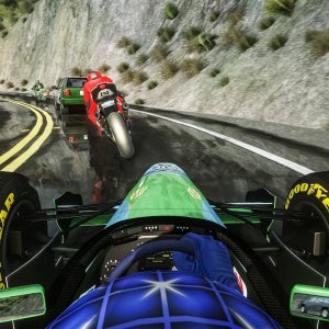 Old F1 Car Going Through Pacific Coast Highway California Traffic | Assetto Corsa