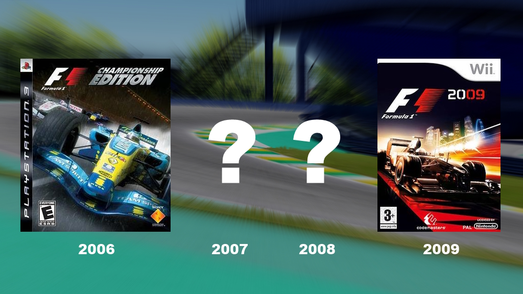 Covers of F1 Championship Edition and F1 2009 with question marks in between.jpg